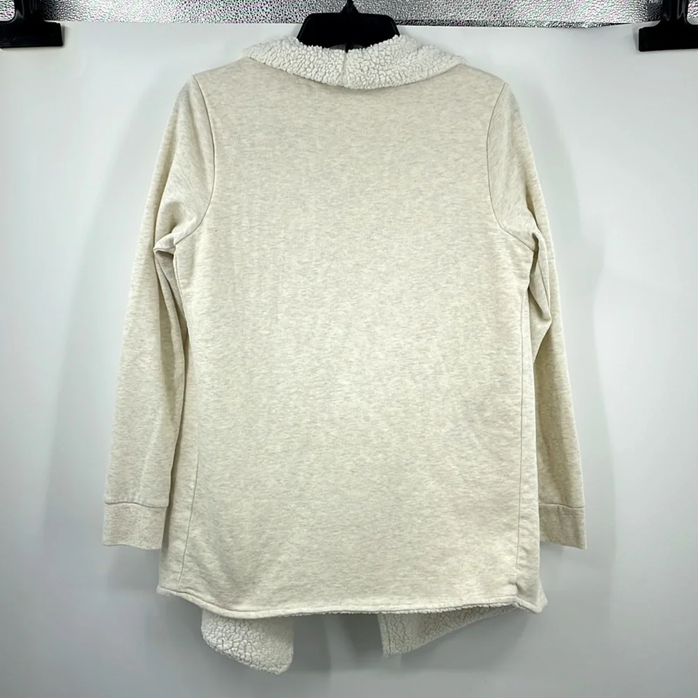 LOVE by GAP oatmeal sherpa waterfall sweatshirt cardigan Size XS Small S